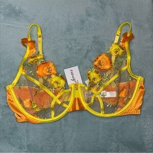 For Love & Lemon embroidered bra